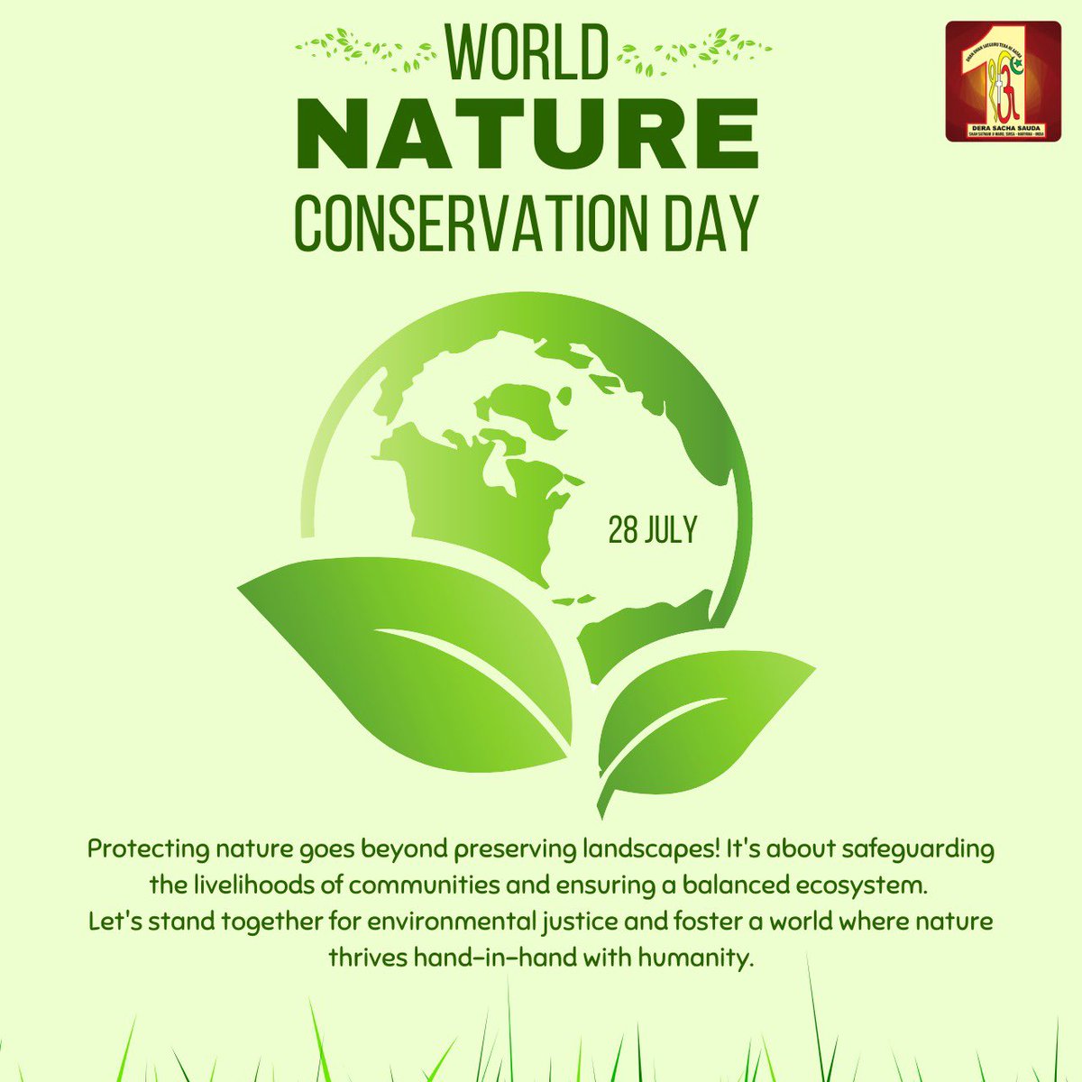 DSSNewsUpdates's tweet photo. Amidst nature's beauty, the heart finds a melody of gratitude.  Human existence depends on safeguarding nature and its resources.  Let us be a part of "Save Nature Campaign" by Dera Sacha Sauda on #WorldNatureConservationDay and protect Mother Nature for generations to come! #DeraSachaSauda #SaintDrMSG