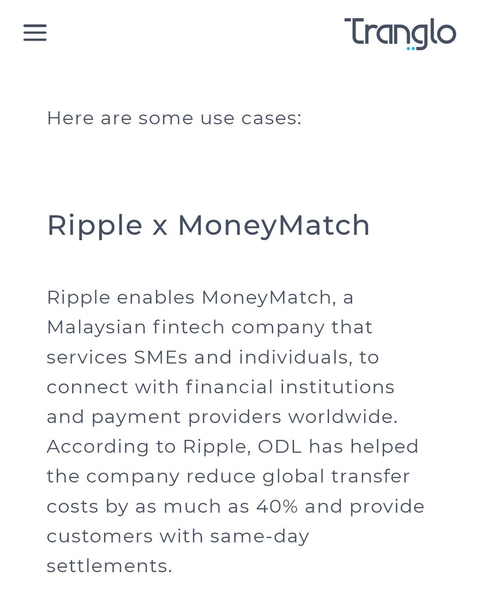 crypto_narcist's tweet photo. 新たにマレーシアのMoneyMatchがODL利用さ!

元々RippleパートナーだしODLを使っていそうだったけれど、初発表だね!
ODLで送金コスト40%削減と華麗な結果さ!
UAEのAl Ansari Exchangeとも提携中だから相互利用だね

知らない内にXRP利用の企業もまだまだたくさんいそうだし、今後の拡大が楽しみさ! https://t.co/5Z3lZSoYUy
