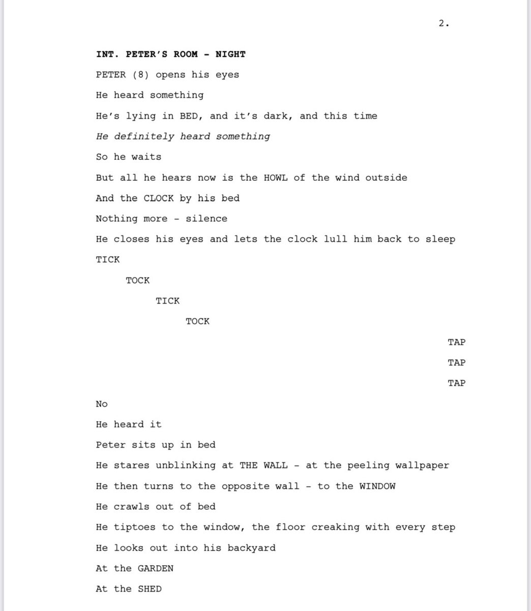 joerussotweets's tweet photo. Whenever someone tells you there are screenwriting rules, just show them the script for COBWEB — a produced BloodList / BlackList script with absolutely no action line punctuation. https://t.co/M3BfIQUuqC