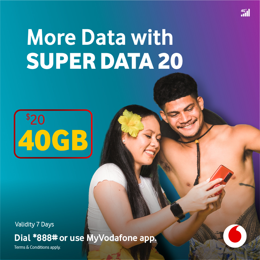 VodafoneSamoa's tweet photo. Surf the Data Wave with Vodafone! 📷📷
Dial *888# or use MyVodafone App to unlock 40GB for 7 days with the $20 Super Data offer📷📷
#VodafoneSamoa #DataDeal #SuperData #SwitchNow https://t.co/zKUNy6rxD7