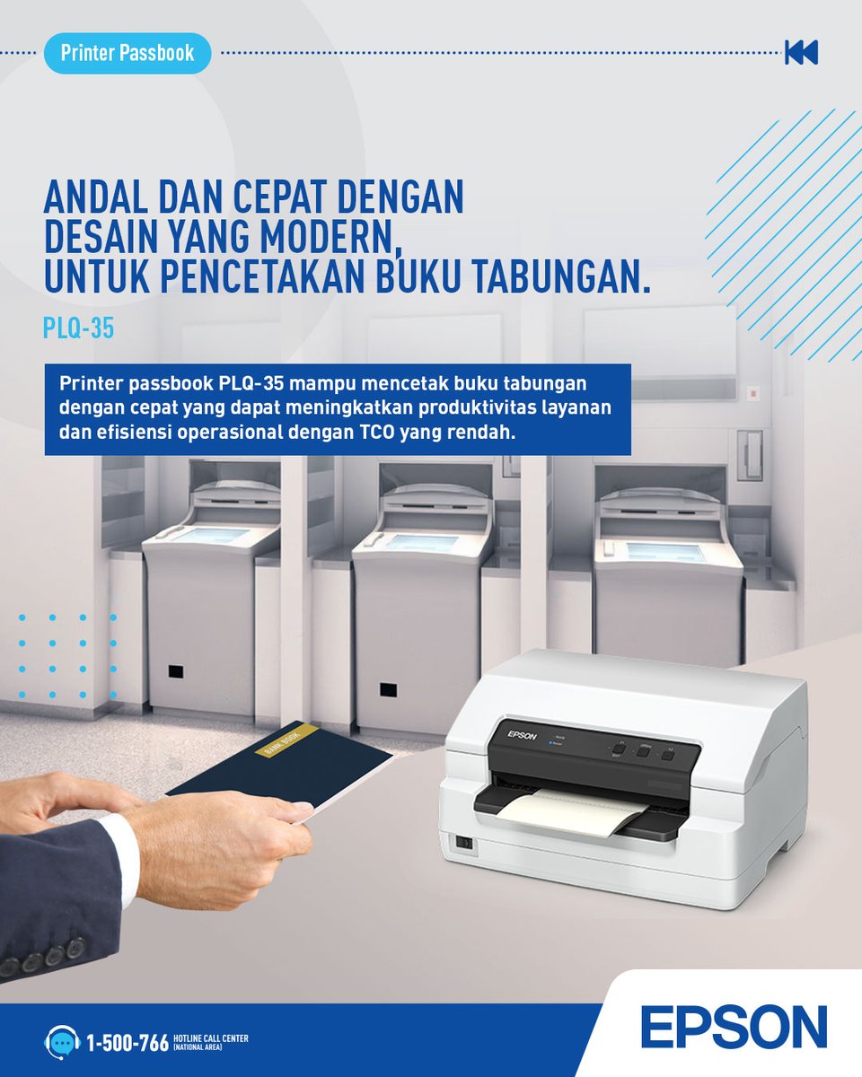 EpsonIndonesia's tweet image. Printer passbook Epson PLQ-35 mampu mencetak buku tabungan dengan cepat yang dapat meningkatkan produktivitas layanan dan efisiensi operasional dengan total biaya kepemilikan yang rendah.

Info lengkap:  epson.co.id/Dot-Matrix-Pri…

#passbook #passbookprinter