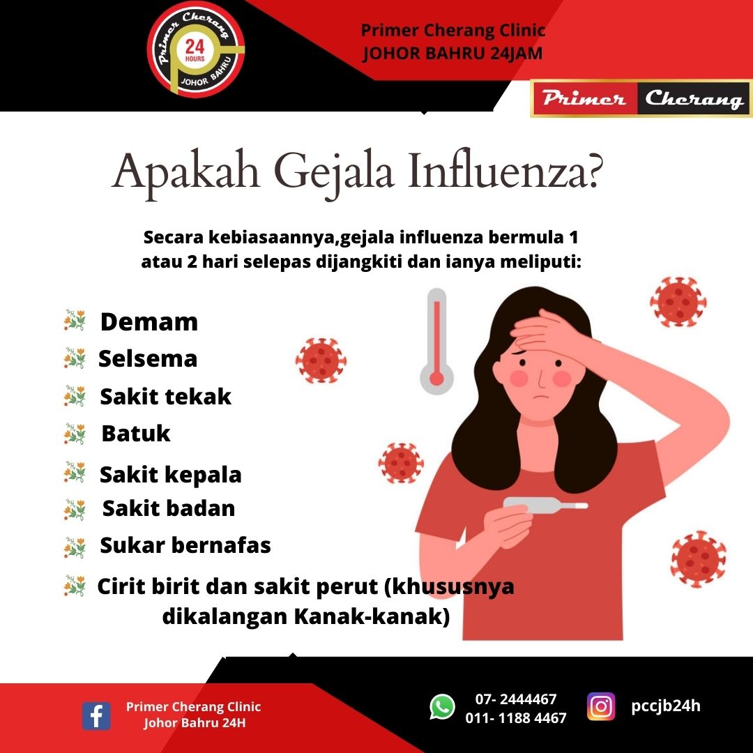 pccjb24h's tweet photo. Sekiranya anda mengalami simptom-simptom seperti di bawah. segeralah berjumpa doktor dan lakukan ujian test influenza dimana-mana klinik. 

Jom cegah penyakit virus bersama! ❤️🙌🏻

☎️ https://t.co/wP9hMuOJbS

"WE LOVE WE CARE BE PART OF OUR FAMILY"🌸
YOUR PREMIUM HEALTHCARE🌸 https://t.co/tXLzXtzV6C