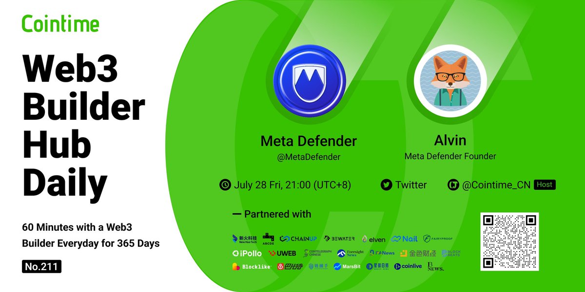 FractleFinance's tweet photo. Join us at 21:00 tonight to learn how Meta Defender boost your yields to the moon! 💰💰 Join us to win 30 USDT rewards!
5 #USDT * 6 lucky dogs #giveaway
✅ Like, Reweet and Follow @MetaDefender
✅ Join Telegram: https://t.co/1xKi86R629
✅ Join Discord: https://t.co/VEw4tz08XZ https://t.co/uDxhNqnr4L