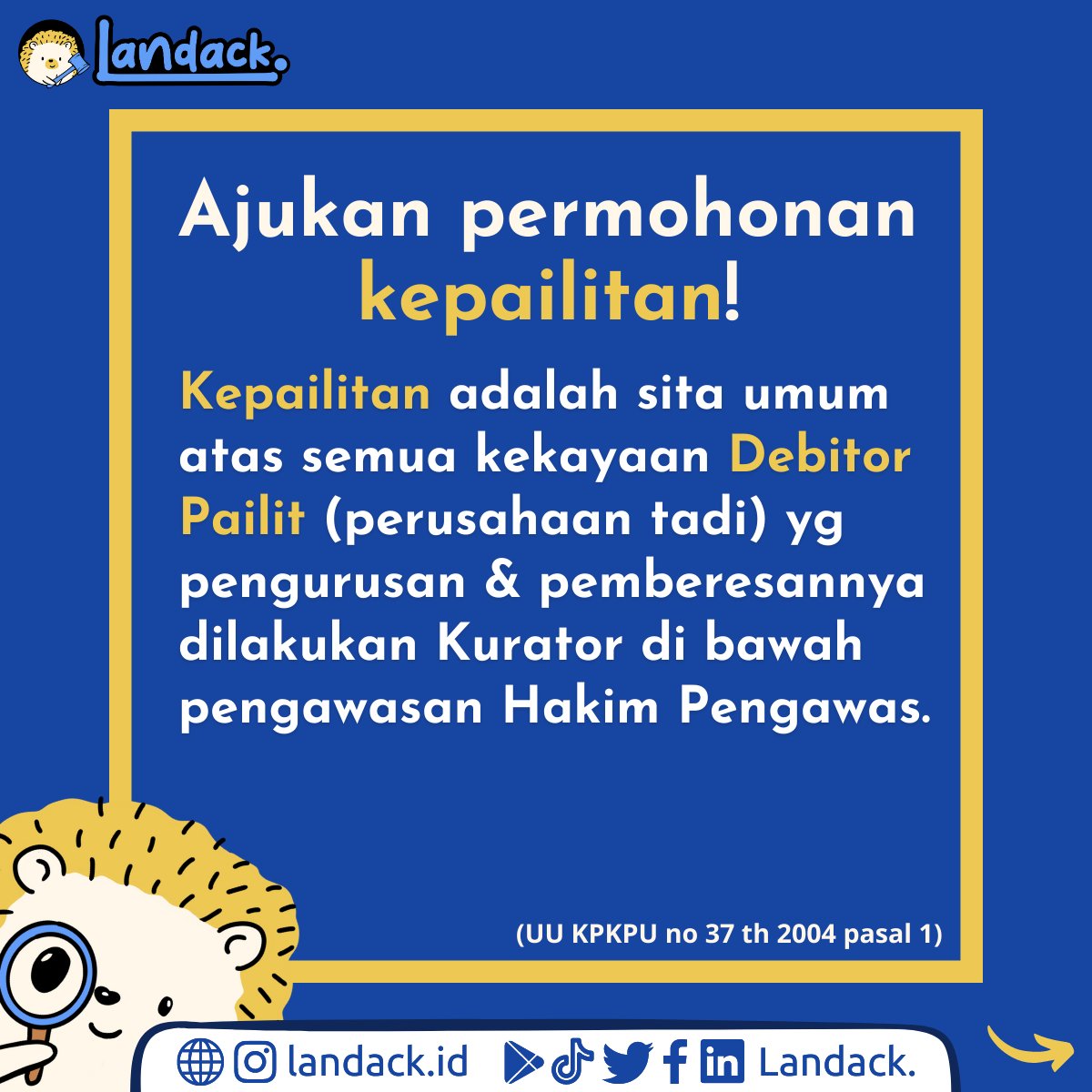 Landackid's tweet photo. Sobat punya masalah atau pertanyaan hukum? Coba dulu konsultasi dengan #Landack.~
#pengadilan #hukum #vendor #supplier #konsultasihukum #layananhukum #konsultasi #utang #bayar #perusahaan #utangperusahaan #kewajiban #kepailitian #mencuri #lunas #melunasi #debitur #kreditor https://t.co/2PfhbjNa8m