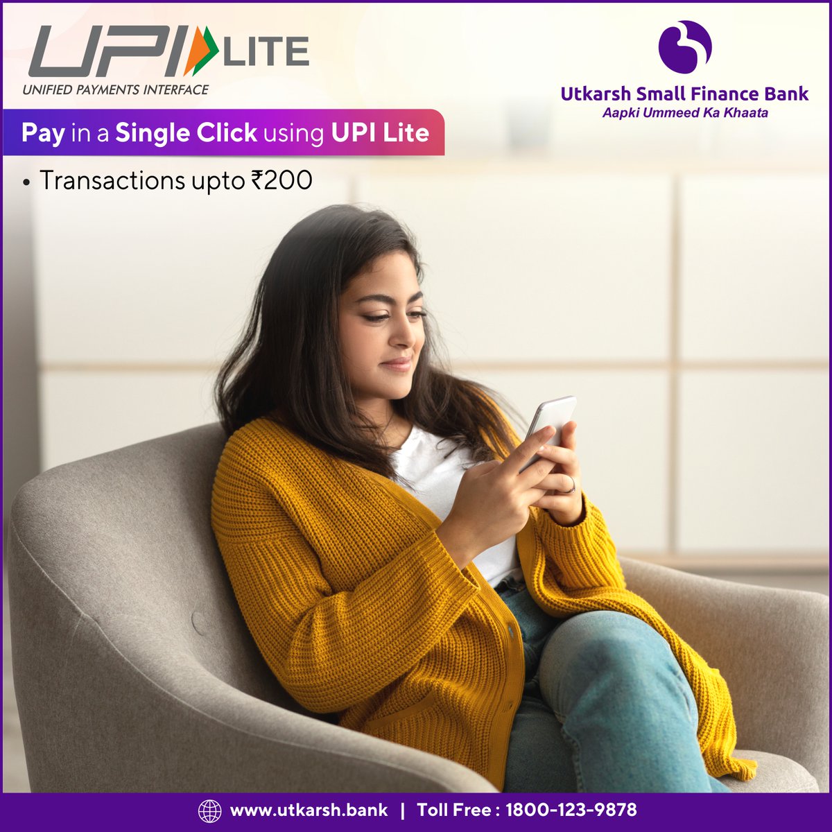 Utkarshsfbl's tweet photo. Simplify payments with UPI Lite! Enjoy hassle-free money transfers and quick transactions anytime, anywhere.
#UtkarshUPI #upi #upilite #Utkarsh #Bank #Utkarshsmallfinancebank https://t.co/foa79lMkWT