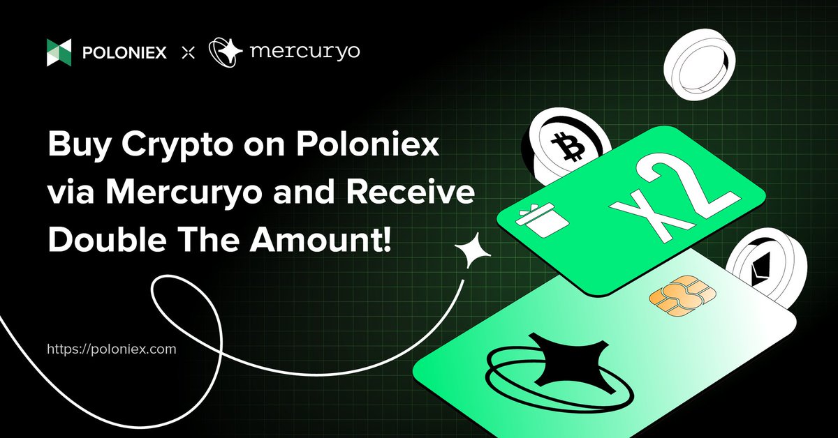 Buy Crypto on Poloniex via <a href="/Mercuryo_io/">Mercuryo</a> &amp; Receive Double The Amount! 💰

Promotion Period (UTC+2): ⏰
July 31st, 10:00 - August 4th, 18:00

✅ All users who purchase crypto via Mercuryo poloniex.com/cards/buy are entitled

✅ One winner will be randomly selected each day to