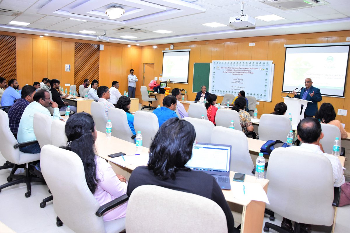ManageHyd's tweet photo. #MANAGE inaugurated a 3-day #StrategyWorkshop on #FPOs for #NodalOfficers of #NABARD, #Consultants &amp; #POPIS, to take place from 26-28 July 2023.

#AgriculturalExtension #MANAGEites @AgriGoI @MediaCellMANAGE @chandraagri @SecyAgriGoI @Sampraveen0406 @likhi_dr https://t.co/IN6mGuKPGY