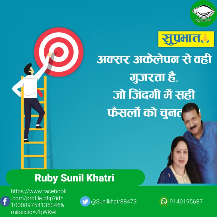 सुप्रभात
अक्सर अकेलेपन से वही गुजरता है, जो जिंदगी में सही फैसलों को चुनता है।