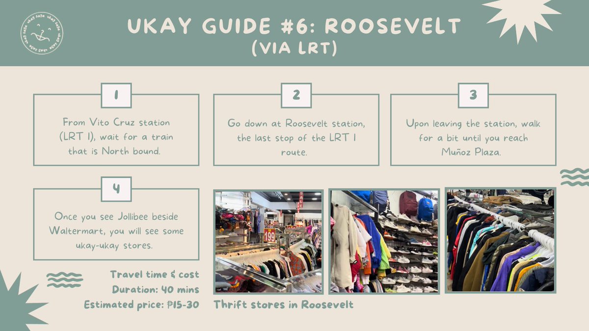 ukaysayaph's tweet photo. The sixth stop is Roosevelt station! Here’s a mini guide on how to get to the ukay areas around Roosevelt. Let’s go~ https://t.co/DzNnnSrxcK