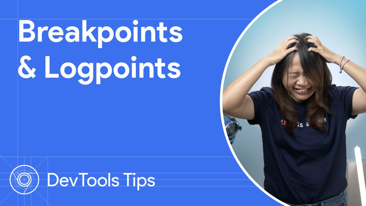 Devs: How can I debug beyond console.log()? 🤔 @jecfish : Here you go, new #DevToolsTips about breakpoints, logpoints, debugger and more! 👉🏽 youtu.be/JyHjoaUhAus