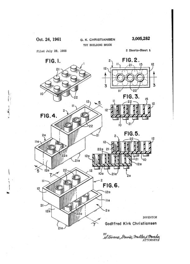 On Jul. 28, 1958, LEGO brick patent was filed.