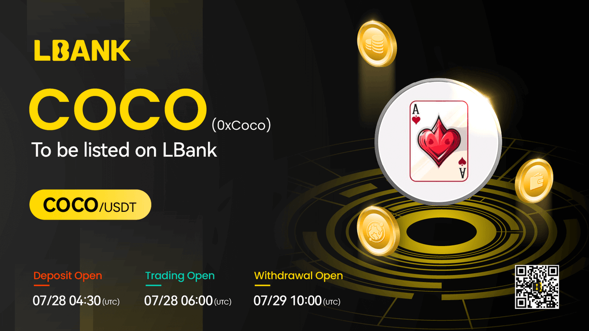 LBank_Exchange's tweet photo. 💫New #listing

🌟 $COCO (0xCoco) has been listed on LBank！@0xcococom

👉Trade here: https://t.co/v7vVb77Fh5

❤️ Details: https://t.co/5mmvWhOJT0 https://t.co/MY8S8tzg6q