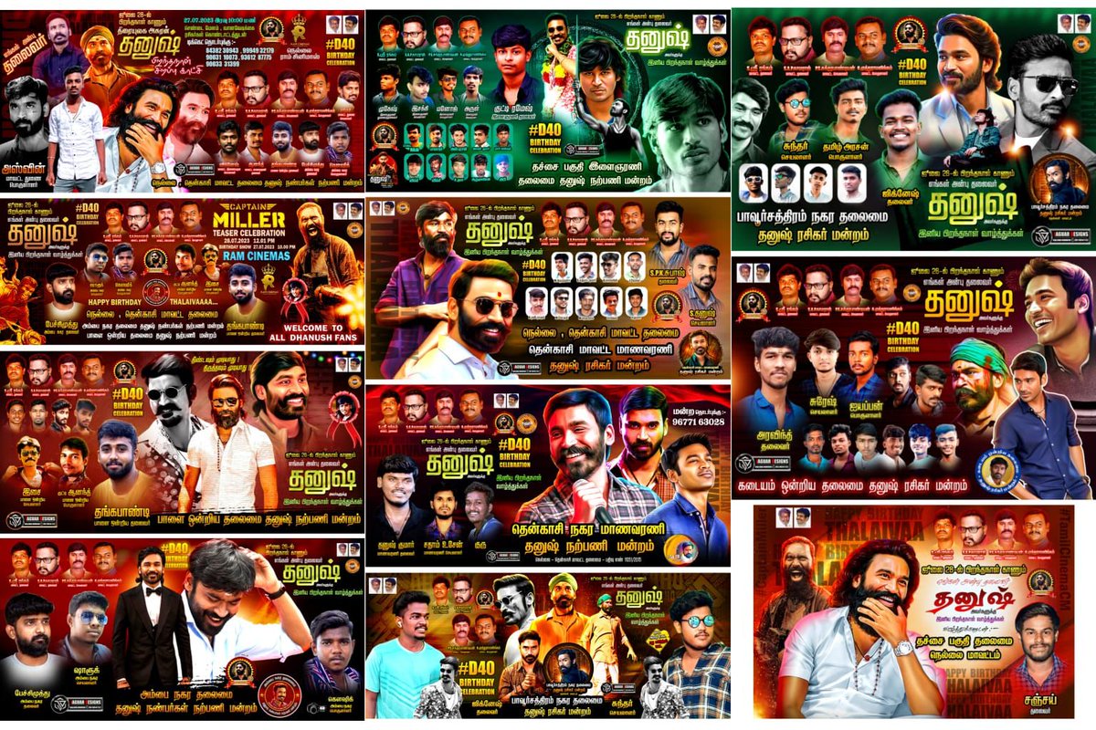 #HappyBirthdayDhanush Our fans Love 
<a href="/dhanushkraja/">Dhanush</a> Happy birthday Thalaivaaaa
Have a happiest year ahead with success and more love #CaptainMiller ♥️♥️♥️💥💥💥 <a href="/TenkasiDfc/">Tenkasi Nellai District Dhanush Fans Club</a> @KamarajNellai <a href="/Nellaipandi353/">Sundarapandi Pollavathan</a> <a href="/DirectorS_Shiva/">Subramaniam Shiva</a> <a href="/theSreyas/">Sreyas</a> <a href="/B_RAJA_/">RAJA B RAJA</a>