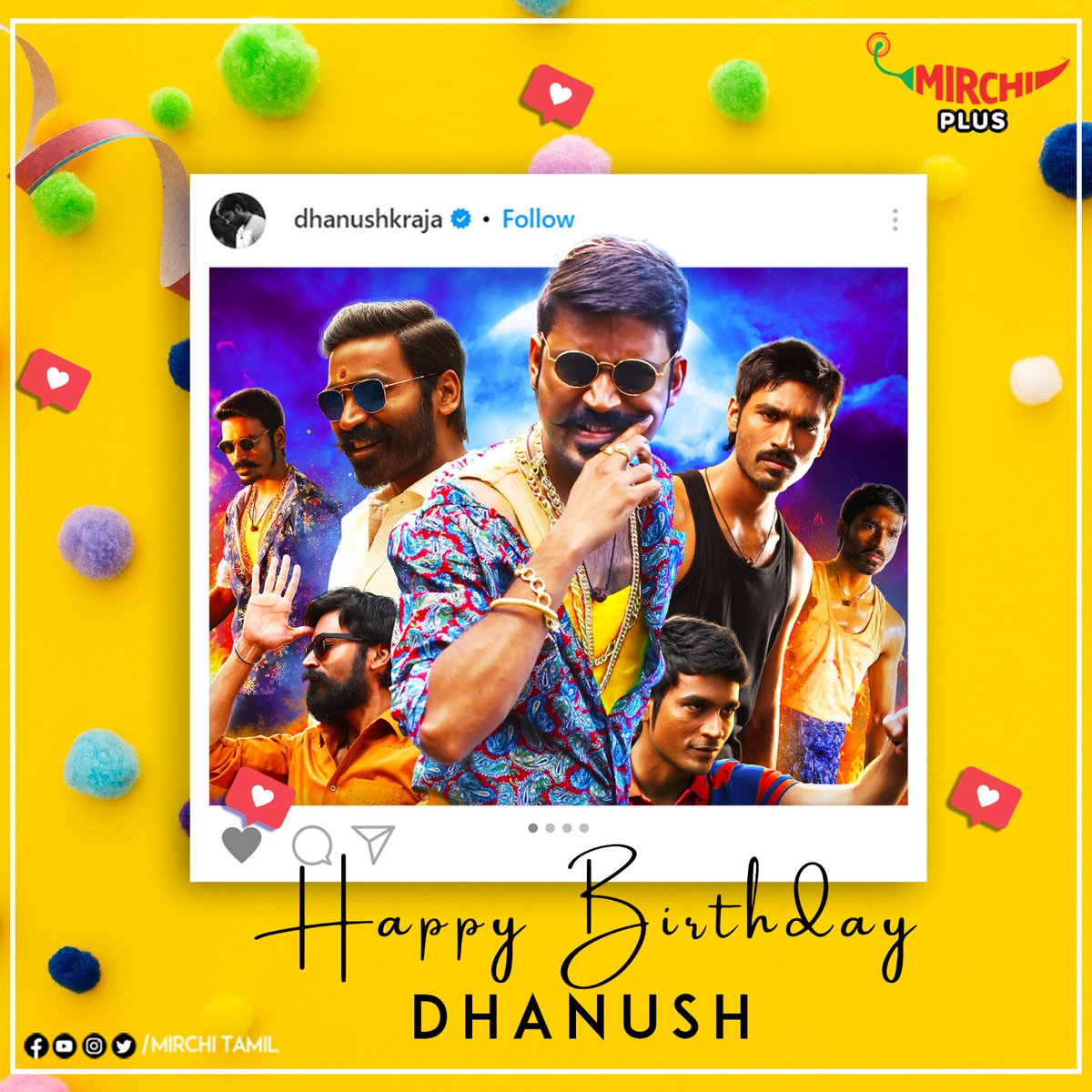 MirchiTamil983's tweet image. Happy Birthday to the Versatile actor Of Kollywood  @dhanushkraja

#hbddhanush
#Dhanush
#dhanushfans #captainmiller