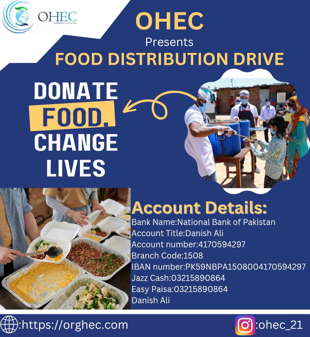 orghec's tweet photo. We believe that everyone deserves access to basic necessities like food.

That's why we're organizing a food distribution activity for the underprivileged in our community. If you'd like to help us make a difference, please consider donating to our cause.
#OHEC https://t.co/RMSeUeRg4E