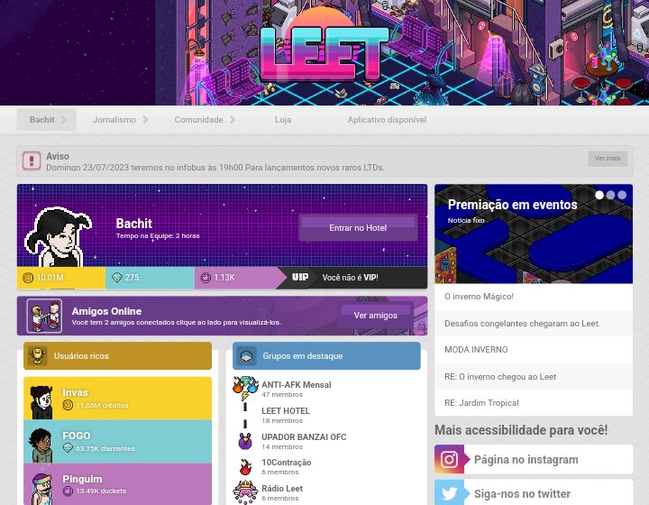 MeuLeet's tweet photo. Nova temporada chegou no Leet!
acessa já https://t.co/R9NgKsaM2a https://t.co/ARa0hnWVvA
