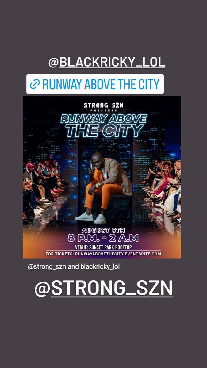 LatiTheModel's tweet image. August 6th. Brooklyn pop out. Movie time. Rooftop. Red Carpet. 
eventbrite.com.au/e/runway-above…

#brooklyn #nightlife #nycnightlife #redcarpet #events #models #artists  #ceo #runwaywalk #vendors #popout #viral #outside #photography