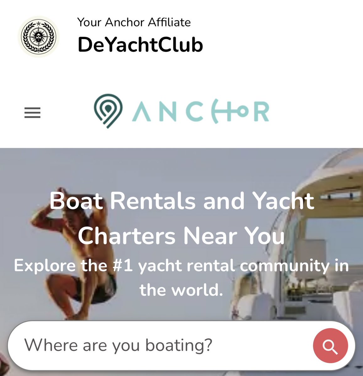 DYC is now an affiliate partner of Anchorrides. We take pride building the best decentralized yacht club in the world. 

DYC Pass will offer 10% cash back on your charter and 3.33% to the DAO from all affiliated charters. 💸

Affiliate link:

anchorrides.com/home?affiliate…

☀️🛥️🥂