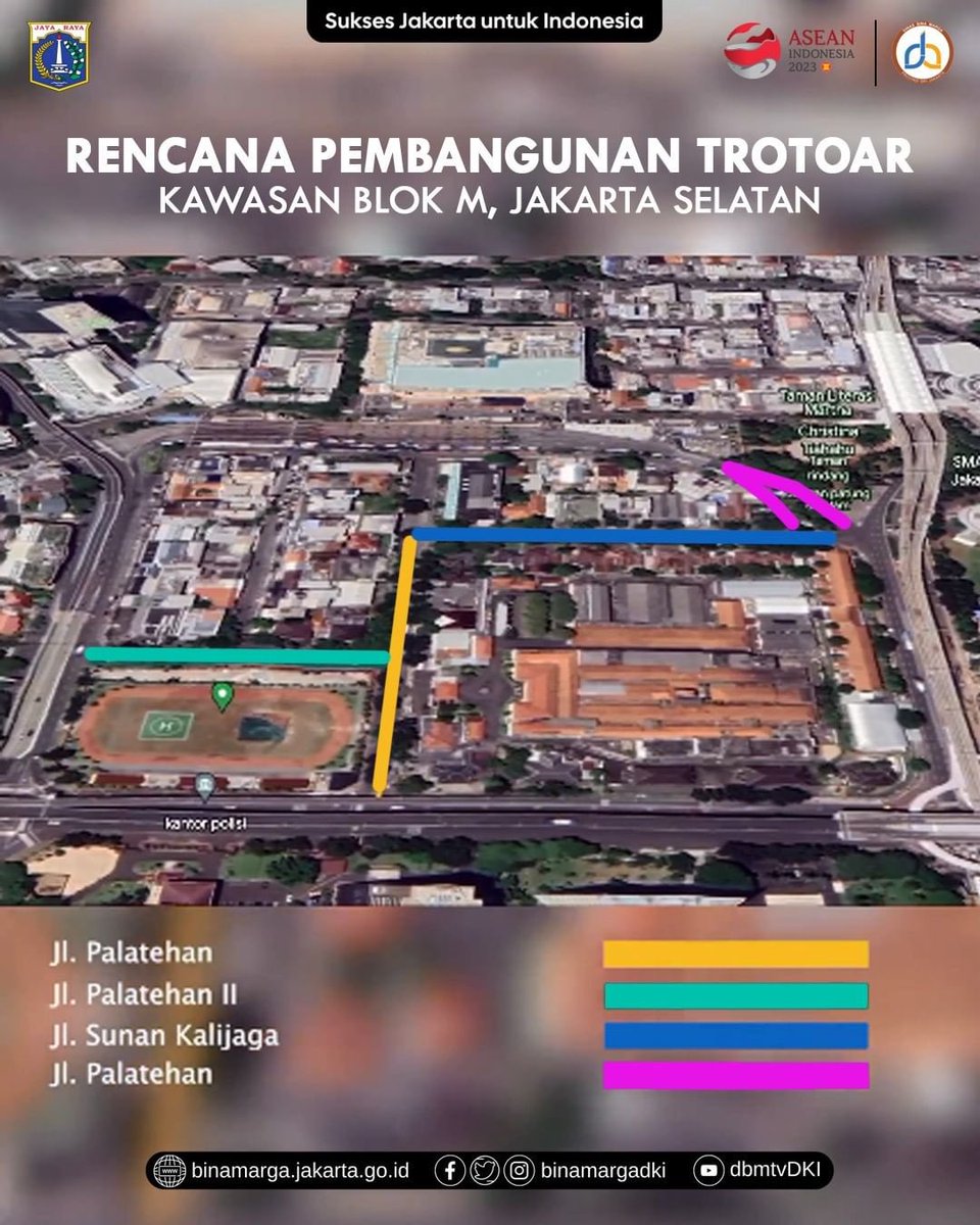 DKIJakarta's tweet photo. Pemprov DKI Jakarta melalui Dinas Bina Marga terus melakukan pemeliharaan dan revitalisasi infrastruktur kota di wilayah DKI Jakarta.

Pemeliharaan dan revitalisasi dilakukan di kawasan yang menjadi akses atau berdekatan dengan Gelora Bung Karno yang akan menjadi salah satu lokasi diselenggarakannya KTT ASEAN INDONESIA 2023. 

Salah satu revitalisasi dilakukan pada trotoar di kawasan Blok M, Jakarta Selatan. Revitalisasi dilakukan agar pejalan kaki dapat lebih aman dan nyaman saat melintas di trotoar.

Lantas, seperti apa progres revitalisasi trotoar di kawasan Blok M, Jakarta Selatan? Simak infografis di atas ya.

Sumber: @BinaMargaDKI 

#DKIJakarta #SuksesJakartauntukIndonesia #JagaJakarta #ASEANEpicentrumofgrowth #BinaMargaDKI #Trotoar #PejalanKaki #BlokM #GeloraBungKarno #GBK #JakartaSelatan