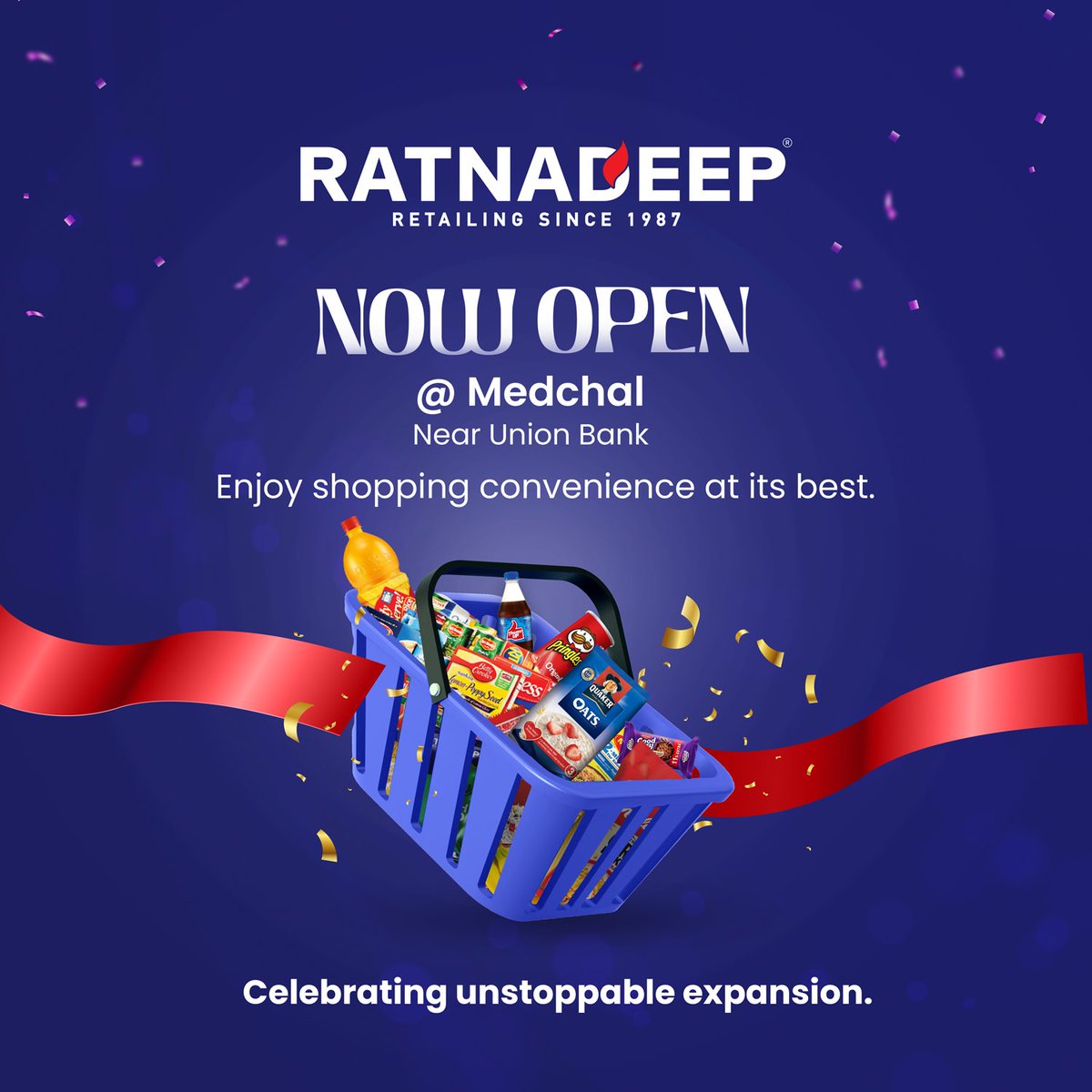 Ratnadeepretail's tweet photo. Exciting News for Medchal Residents! Come and explore the best selection of curated essentials at Ratnadeep, now open near Union Bank in Medchal!

#Ratnadeep #Medchal #NewStore #OpeningToday #NowOpen #NewStoreLaunch #Launch #RatnadeepForYou #Shopping #Quality #Variety #Fresh https://t.co/8CKwAOXU6F