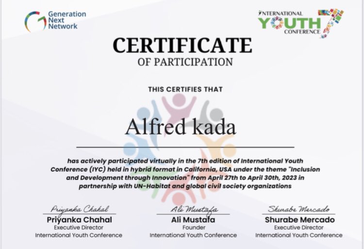 Alfred_Kada's tweet photo. I’m so glad to share with you this one .
It’s our #IYC7 where we have discussions and actions to promote #SDGs in our community. So invite all you to apply for the next conference #IYC8 #young #leader #action #africanyouthcan https://t.co/HA4OtoNQsX