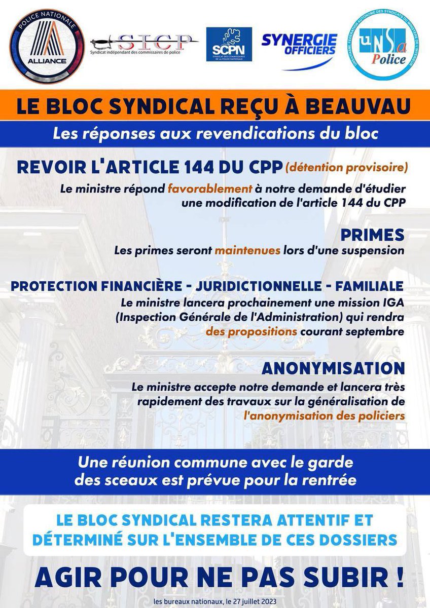 ericcoquerel's tweet image. Pour ceux qui avaient encore un doute sur qui commande à Beauvau, il est maintenant levé. A la mobilisation de tous les syndicats et de millions de salariés l’exécutif aura opposé la fermeté sur les retraites quand il aura suffit de policiers se mettant en faux arrêt maladies…