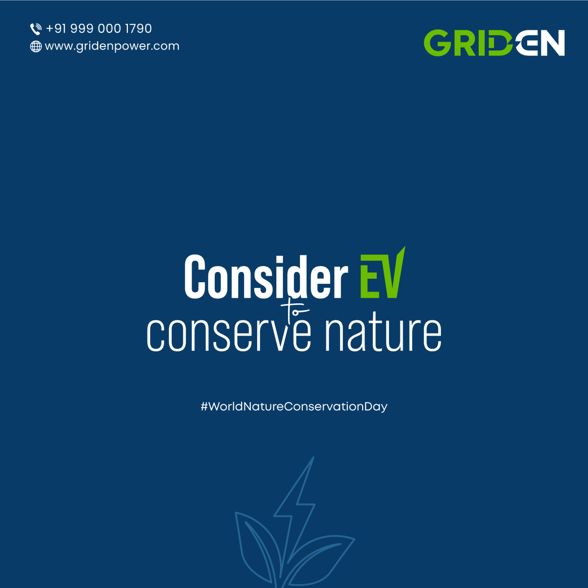 gridenpower's tweet photo. Conserving nature starts from considering switching to EV! The decision is yours, make a sustainable one this World Natural Conservation Day. 

#GridenPower #WorldNatureConservationDay #NurtureNature #ProtectOurPlanet  #WorldNatureConservationDay2023  #MotherNature #Ahmedabad https://t.co/7DS1FX4rlK