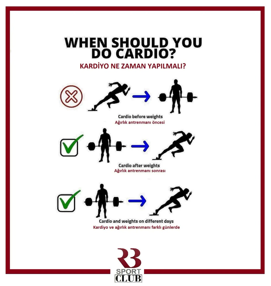 SporRb's tweet photo. #kardiyo ne zaman yapılmalı?
When should you do #Cardio ? https://t.co/dVi1b0lVvK
