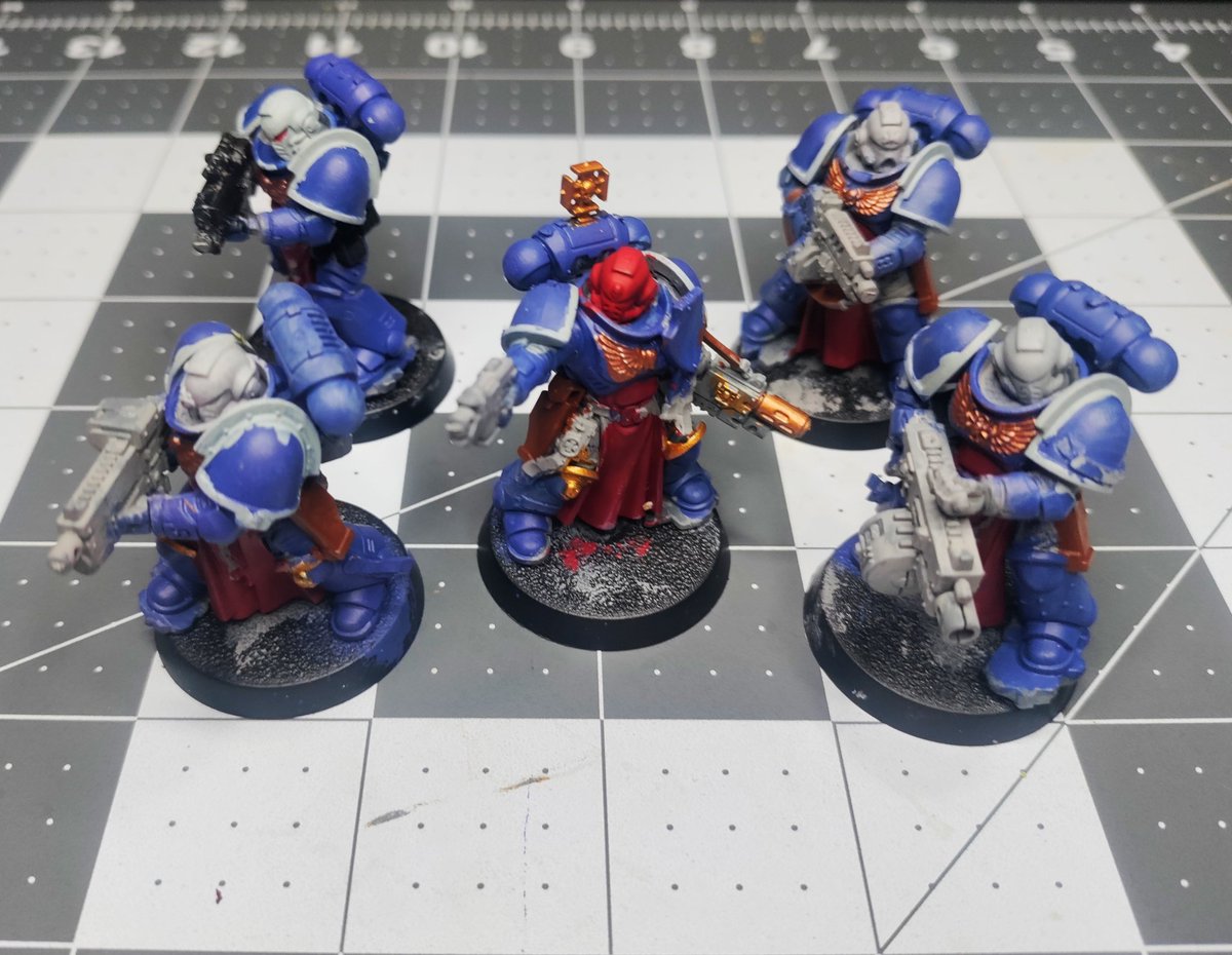 Sternguard Veteran Squad WIP. #spacemarines40k  #sonsofguilliman40k #warmongers #warhammer40k #warhamer40000 #warhammercommunity   #paintingwarhammer40k  #miniaturepainting  #gamesworkshop #warhammer #tabletop    #miniatures #miniaturegaming #citadel #citadelminiatures