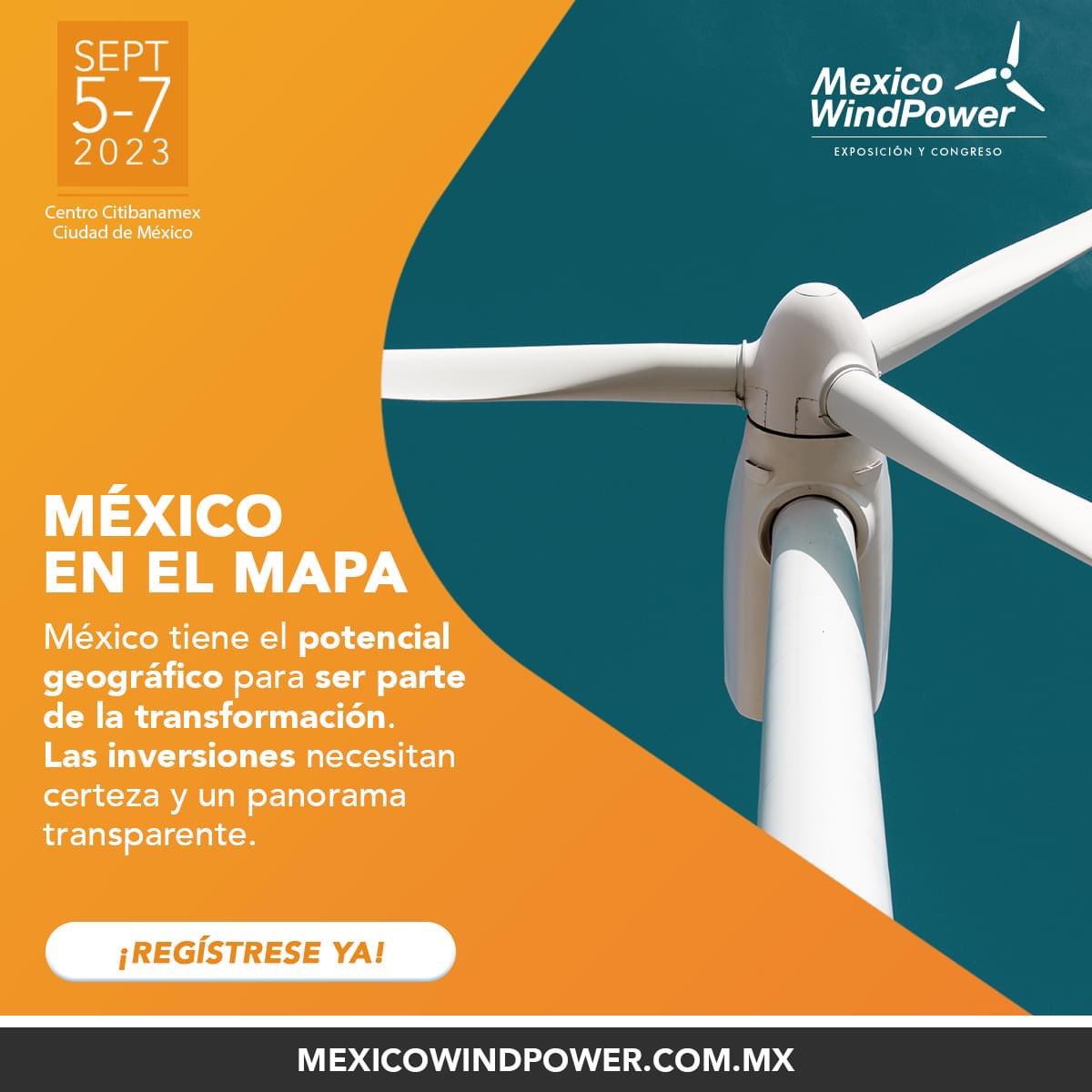 ierunam's tweet photo. Vincúlate con especialistas en #EnergíaEólica🌪 y #TecnologíaDelAgua💧

En los eventos que tendrán lugar del 5-7 de septiembre en📍Centro Citibanamex.

@mexicowindpower #MexicoWindPower2023
⚪️ https://t.co/upsFE2rzOr

@Aquatech_Mex #AquatechMexico2023
🔵 https://t.co/j9OjE87Qdg https://t.co/UebPBEi1MY