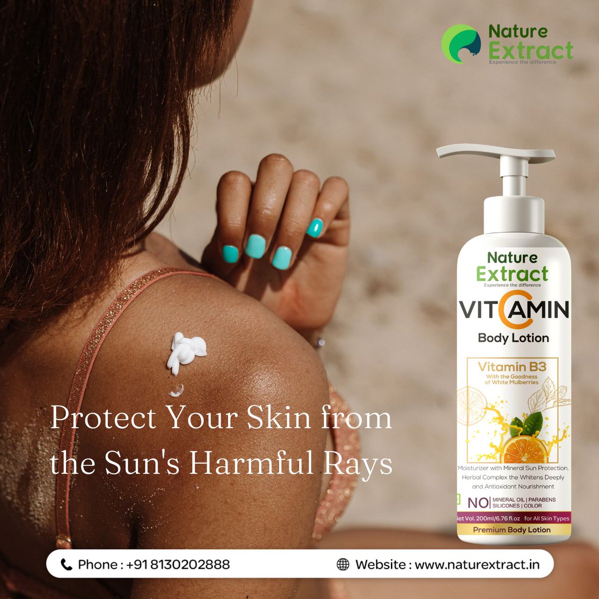 naturextract's tweet photo. Shield your skin with #NatureExtractVitaminC lotion 🌞 Infused with  Vitamin C &amp; natural extracts, it protects from harmful rays &amp;  boosts a radiant glow! 🌟 #SunShield #NourishYourSkin
👉🏻 Order Now https://t.co/VS8UtDzn4z
🎰 Use Referral Code: 231000101 and get upto 10% Discount https://t.co/q77G2iSGpT