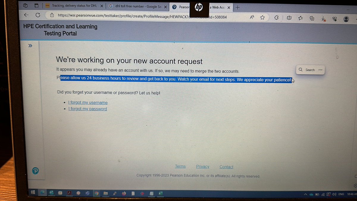 dharmen4oracle's tweet photo. @pearson @PearsonVUE been more than 5 working days and nobody cares to reply back. Pls help to login as my two colleagues wid Learner ID : HPE73111690 and PL71624947 are having tough to login or reachout to you guys @DrGaryJGates https://t.co/PMnN0iTuTO