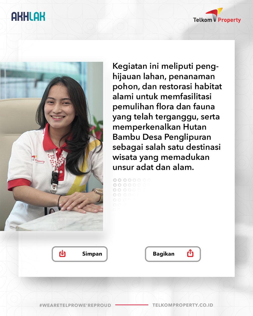 _telkomproperty's tweet photo. Sebagai bentuk dedikasi untuk negeri, Dara Mariam berkeinginan membantu masyarakat melalui program relawan BUMN.
Yuk, simak kisahnya~ We Are Telpro, We're Proud!
#TelkomProperty
#TechLedPropertyCompany
#WeAreTelproWeAreProud https://t.co/oTEvFqtTJA