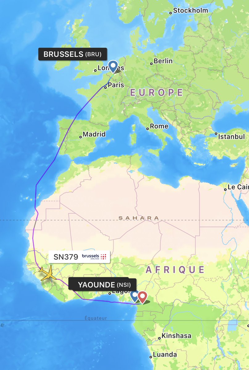 airplusnews's tweet image. 🇧🇪 Le coup d’état au Niger impacte fortement les vols africains de Brussels Airlines (plus de survol du Niger &amp;amp; du Mali).

▫️Bruxelles - Yaoundé + 3h
▫️Bruxelles - Kinshasa + 2h50