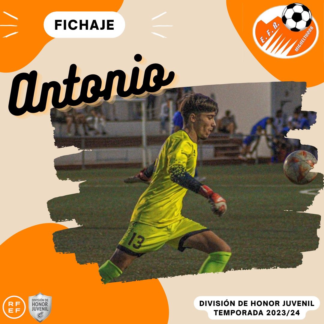 EMiguelturra's tweet photo. DIVISIÓN DE HONOR JUVENIL‼️

📣¡Fichaje! temporada 23/24. 
👤Antonio, procedente de Extremadura, llega con una ilusión tremenda para defender nuestra portería, destaca por sus reflejos y rapidez ¡Vamos Naranjas!💪🏼🧡
#PensandoEnNaranja
#VamosNaranjas🧡
#JuvenilDH
#AhoraEsCuando https://t.co/jNx81Dpb7V