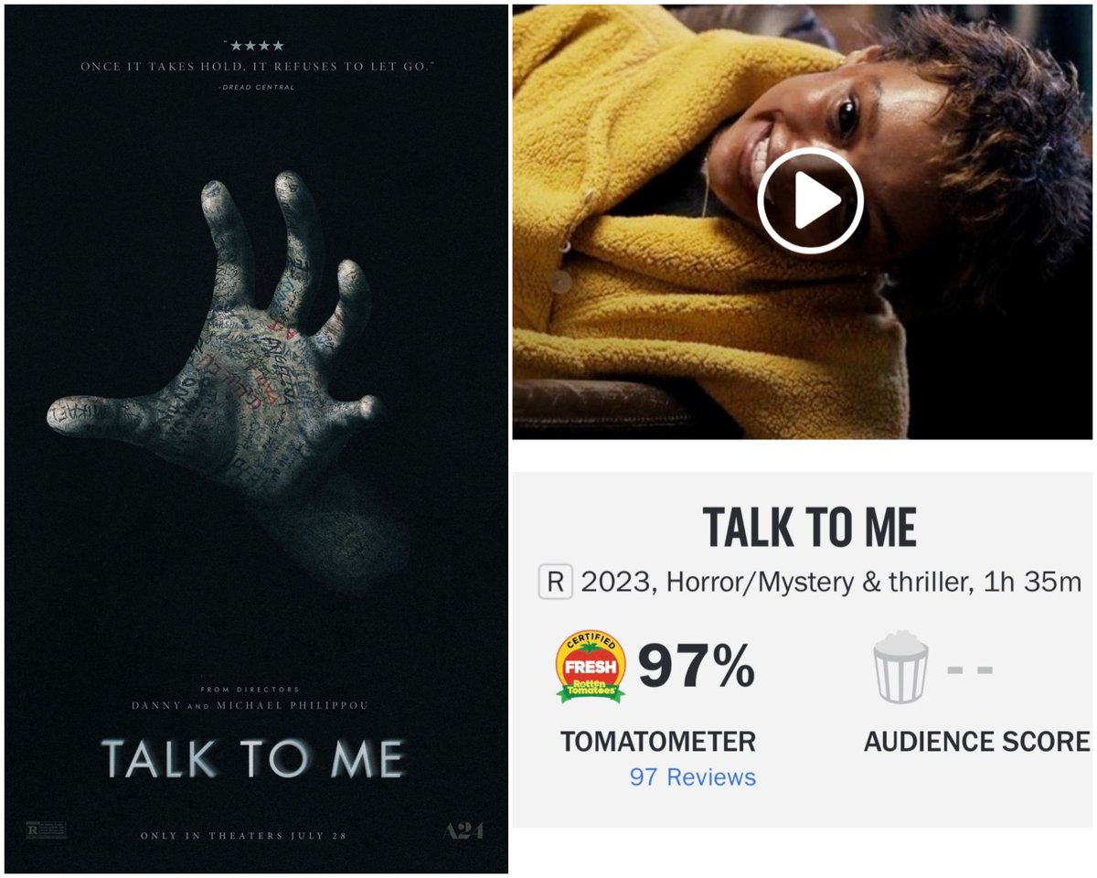 Filmzlap's tweet photo. A24 กลับมาแล้วจ้า และปีนี้ภูมิใจนำเสนอความสยองที่ต้องไม่พลาด TALK TO ME หนังมือผี ที่ได้รับเสียงวิจารณ์ในแง่บวกมากแบบมากๆ บอกว่านี่คือหนังสยองที่ดีที่สุดของปีนี้ และเผลอๆ ในหลายปีที่ผ่านมาด้วย

ในอเมริกากำลังเข้าโรง บ้านเราได้ดูกันแน่ 31 สิงหาคมนี้

#TalktoMeMovie
#A24Films https://t.co/a7bB8zQVDS