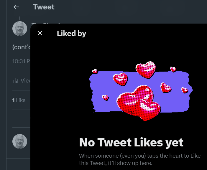 TimAtKSF's tweet photo. @EncycloSearch This is what it looks like when a sex trawler likes your tweet and you block them. The like is counted, but you get "No Tweet LIkes." https://t.co/6E1NtUR5Pq