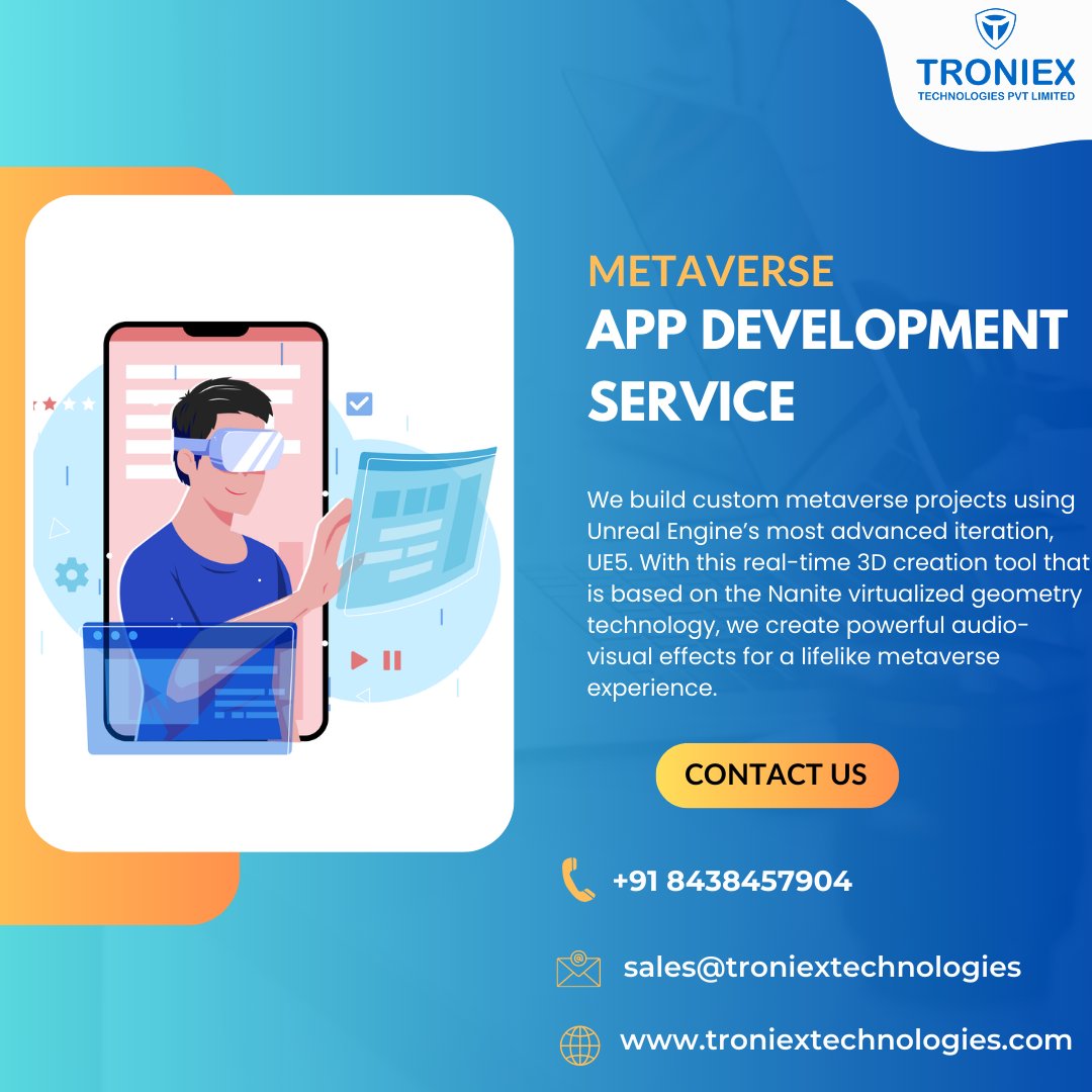 Troniextech's tweet image. #metaverseapp #metaverseappdevelopment #metaverseappdevelopmentservice #metaverseappdevelopmentcompany #metaverseappservice