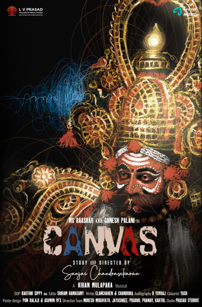 Happy to share #Canvas (short film) First look poster &amp; teaser. Congrats team.

youtu.be/aqJL2Zd3NAg 

A Sanjai Chandrasekaran Film

Starring :
#MSBhaskar #GaneshPalani 

Directed by #SanjaiChandrasekaran 
@SaniaiFilmmaker @ganeee_p 
<a href="/karthiksippy_a/">Karthik Sippy</a> <a href="/kiran_mulapaka/">Kiran Mulapaka🎶</a> <a href="/MMukesh3m/">オフサイド王子_2025⚽</a>