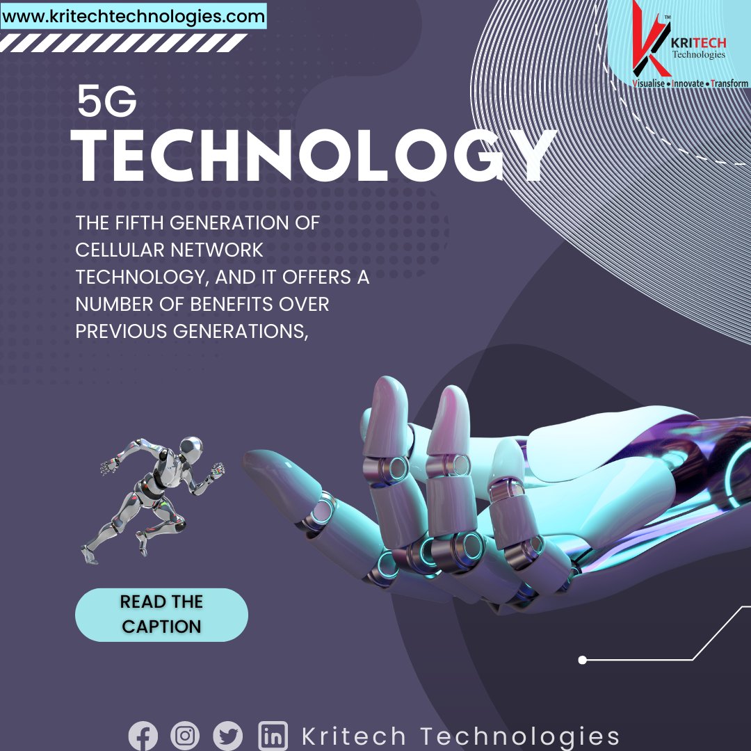 KRITECH_21's tweet photo. 5G is the next generation of cellular network technology, it offers a number of benefits over previous generations, including faster speeds, lower latency, and greater capacity. #5G #5Gtechnology #5Gspeed #5Gfuture #5Grevolution #5Gconnected #5Glife #5Gworld #5Geverything #5Gnow https://t.co/PwniqvXii7