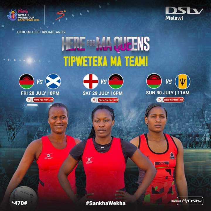 Preliminary stage fixtures for Malawi Queens, live on DSTV and GOTV. For live streaming sign up here👇
netballpass.com 
#NWC2023
#PutYourHandsUp
#OurQueensOurPride🇲🇼👑