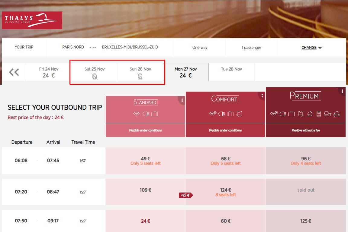 bayley_bell's tweet photo. @thalys_en When will trains become available for Paris-Nord to Bruxelles-Midi for November 25th/26th? https://t.co/rjobH0Qzy6
