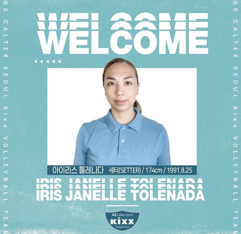 volleytrails's tweet photo. Welcome to GS Caltex Kixx, 🇵🇭 Iris Tolenada!  She replaces Thai setter Soraya Phomla. 🇰🇷🏐
#KOVO
📸 gscaltexkixx

——————————————
Win 💵💵💵 on 1xBet by placing a bet on your favorite #volleyball teams by using this link: https://t.co/G8w4V4rZjx

Register and get a bonus for your first deposit!

Promo Code: 1x_1023874