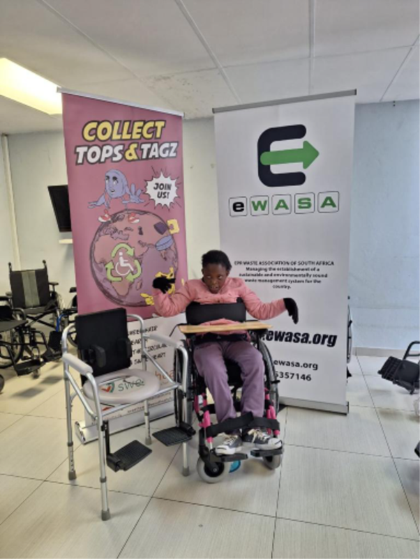 eWASA_'s tweet photo. Sweethearts! Thank you! Together through recycling #topsandtags and financial contributions – we managed to relieve some stress from this family and bless Alicia with a beautiful “pink car”! @wheelchair4love https://t.co/4n2LAgwKY7