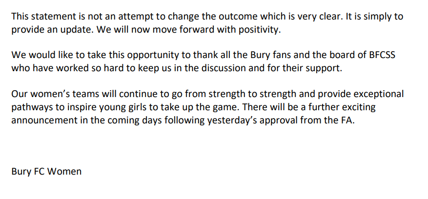 ⚪️🔵 CLUB STATEMENT 🔵⚪️