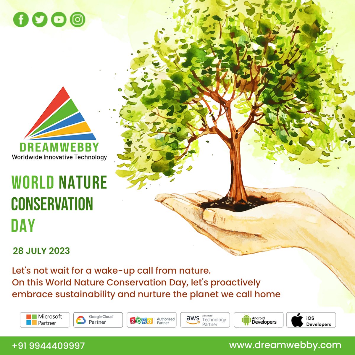 DreamwebbyS's tweet photo. World Nature Conservation Day 2023
Visit:- https://t.co/xzBuXGEZzQ
.
.
.
.
.
.
.
#natureconservationday #natureconservationday2023 #saveearth #android #ios #development #developmentcompany #AmazonPartner #googlepartner #zohopartner #Microsoft365 #domain #webhosting #businessemail https://t.co/59UOkMDnYJ