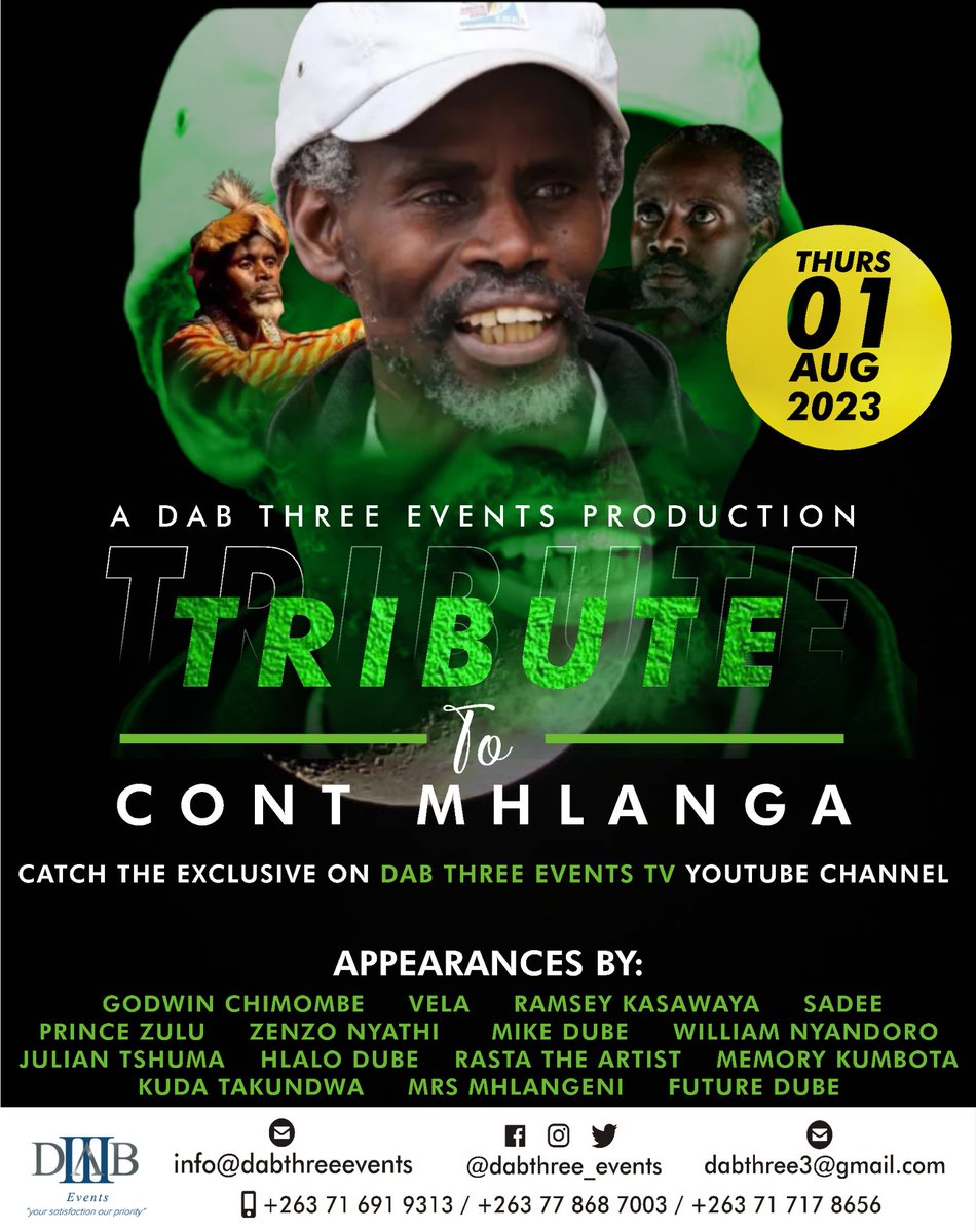We pay tribute to the legendary Cont Mhlanga on the 1st of August exactly a year after he passed on MHSRIP will forever celebrate his life @KudaCulxure <a href="/NkueInnoeDube/">Nkululeko Innocent</a> <a href="/SaDee_lensworks/">Mkhwenyana KaMTHWAKAZI</a> <a href="/uZenzoN/">zenzo nyathi</a>