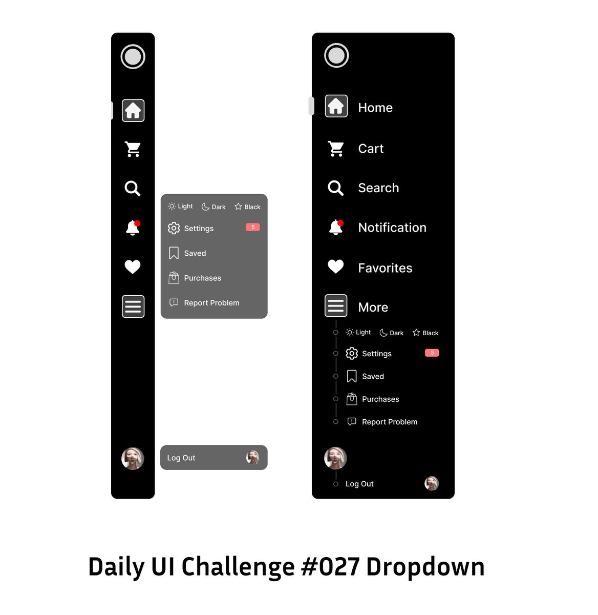 DailyUI Challenge #027 Dropdown Menu #DailyUI #uidesign #uxdesign #uiuxdesign #uiux #Webdesign #dropdown #dropdownmenu