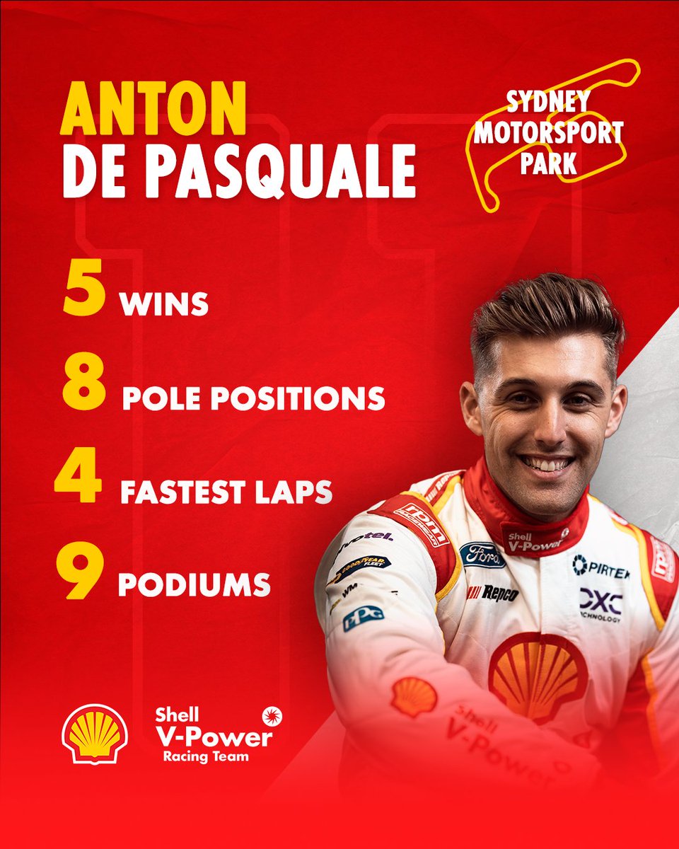 In just 3 years Anton has tallied up some impressive figures at Sydney Motorsport Park in a Supercar. Keen to see him go to work this weekend  💪 <a href="/ADP__11/">Anton De Pasquale</a> 

#fueltheracingfeeling