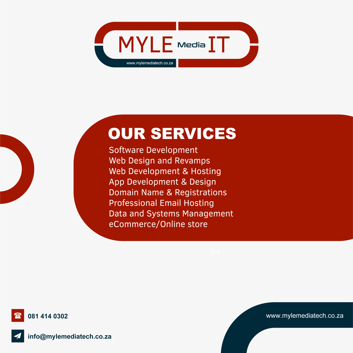 AD: Myle Media IT
Info@mylemediatech.co.za
081 414 0302
#MyleMediaIT #mailemarketingservices #Djsbu